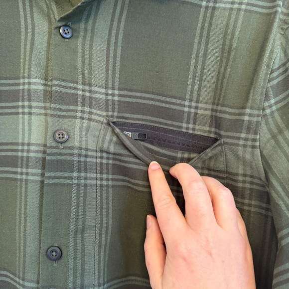 NEW Lululemon Men's Green Plaid Button-Up Flannel Masons Peak Shirt - Picture 4 of 7